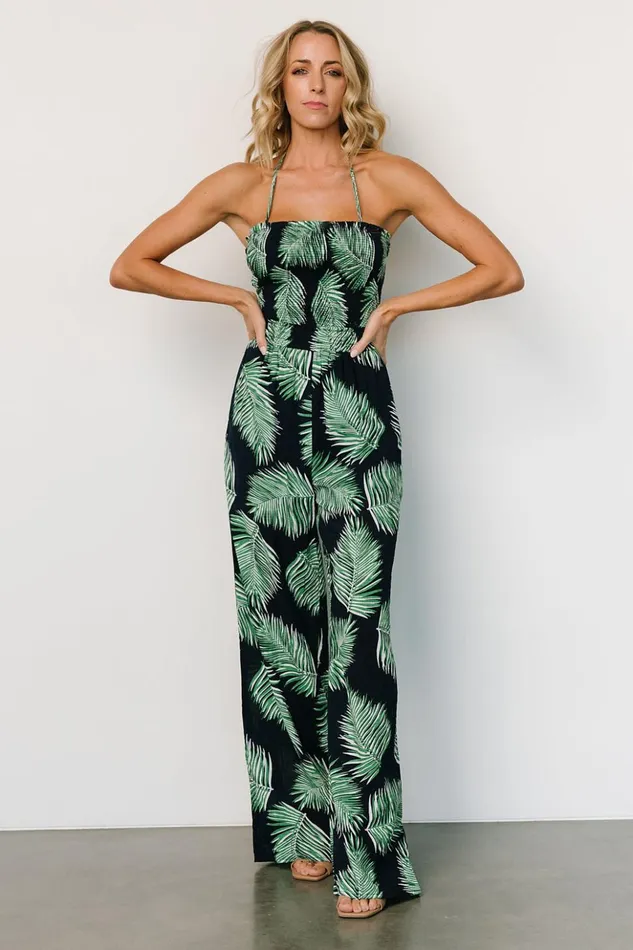 Baltic Born Jumpsuits and Rompers Darlene Jumpsuit Navy Palm Print 8211 Women Baltic Born Jumpsuits and Rompers Darlene Jumpsuit Navy Palm Print 8211 Women