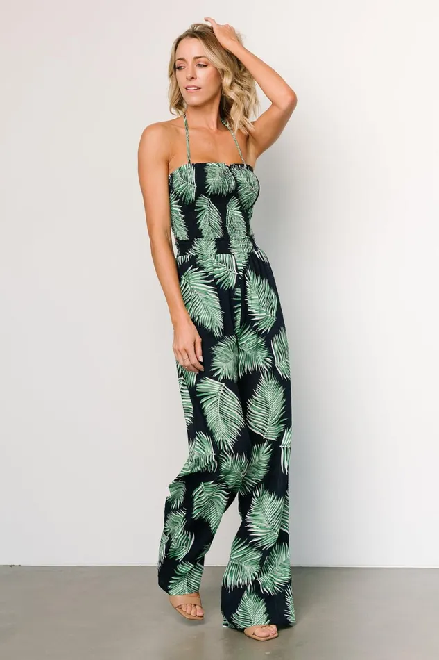 Baltic Born Jumpsuits and Rompers Darlene Jumpsuit Navy Palm Print 8211 Women Baltic Born Jumpsuits and Rompers Darlene Jumpsuit Navy Palm Print 8211 Women