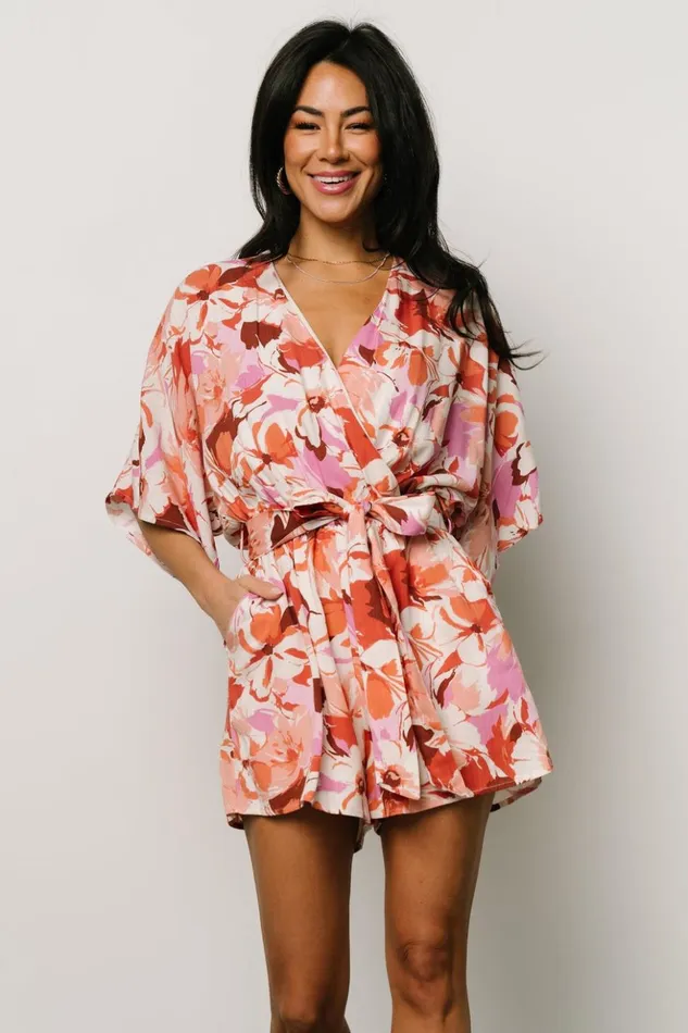 Baltic Born Jumpsuits and Rompers Ellis Romper Rust Pink Floral 8211 Women Baltic Born Jumpsuits and Rompers Ellis Romper Rust Pink Floral 8211 Women