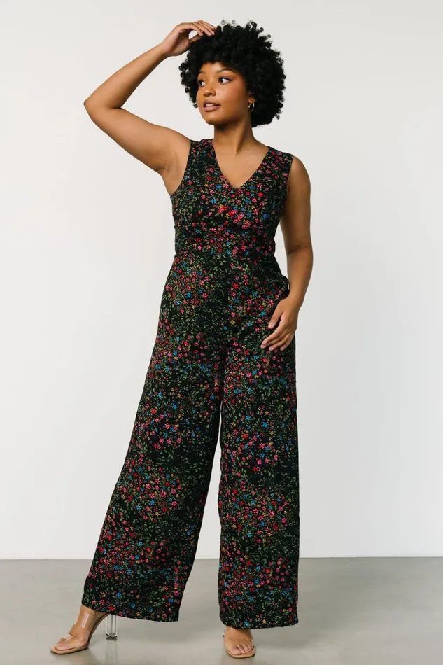 Baltic Born Jumpsuits and Rompers Frazier Jumpsuit Black Multi Floral 8211 Women Baltic Born Jumpsuits and Rompers Frazier Jumpsuit Black Multi Floral 8211 Women