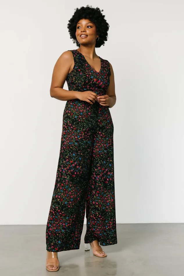 Baltic Born Jumpsuits and Rompers Frazier Jumpsuit Black Multi Floral 8211 Women Baltic Born Jumpsuits and Rompers Frazier Jumpsuit Black Multi Floral 8211 Women