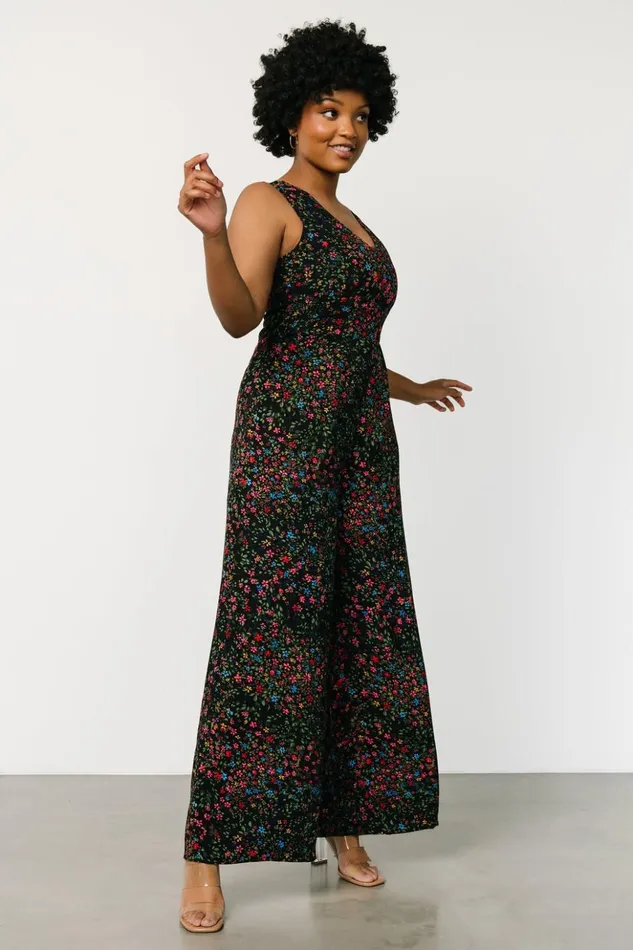 Baltic Born Jumpsuits and Rompers Frazier Jumpsuit Black Multi Floral 8211 Women Baltic Born Jumpsuits and Rompers Frazier Jumpsuit Black Multi Floral 8211 Women