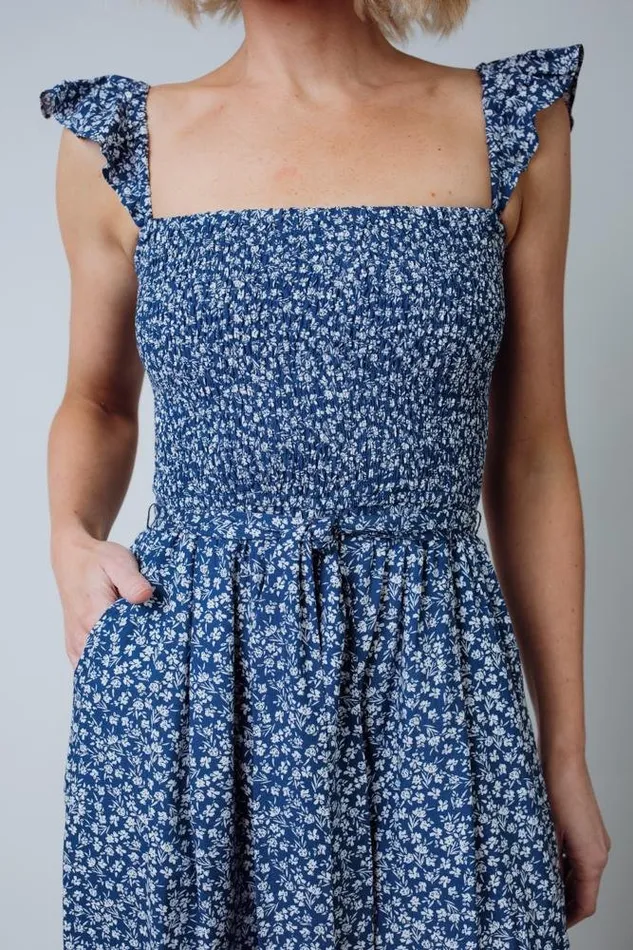 Baltic Born Jumpsuits and Rompers Hadley Smocked Jumpsuit Navy 8211 Women Baltic Born Jumpsuits and Rompers Hadley Smocked Jumpsuit Navy 8211 Women