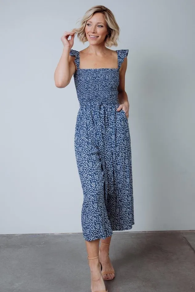Baltic Born Jumpsuits and Rompers Hadley Smocked Jumpsuit Navy 8211 Women Baltic Born Jumpsuits and Rompers Hadley Smocked Jumpsuit Navy 8211 Women