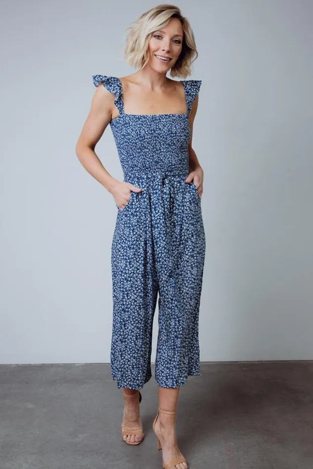 Baltic Born Jumpsuits and Rompers Hadley Smocked Jumpsuit Navy 8211 Women Baltic Born Jumpsuits and Rompers Hadley Smocked Jumpsuit Navy 8211 Women