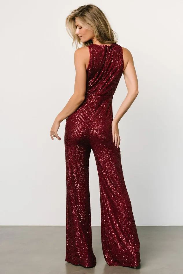 Baltic Born Jumpsuits and Rompers Hillary Sequin Jumpsuit Wine 8211 Women Baltic Born Jumpsuits and Rompers Hillary Sequin Jumpsuit Wine 8211 Women