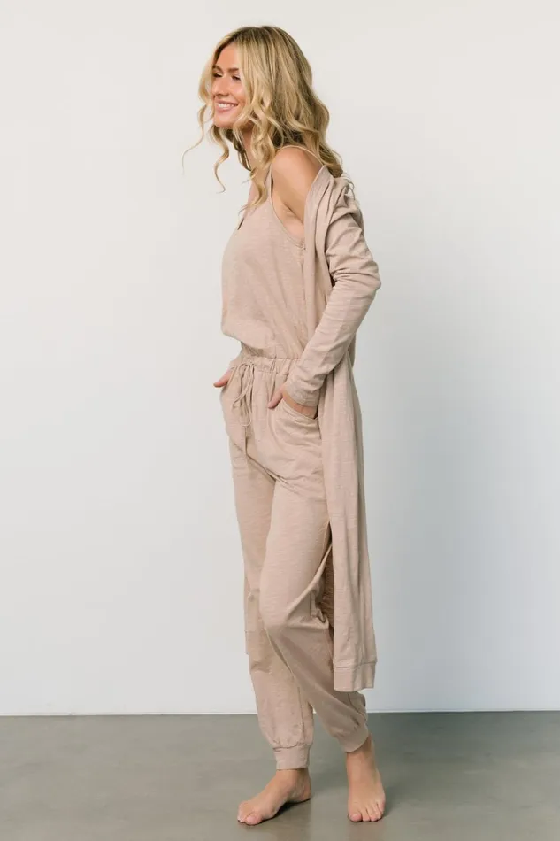 Baltic Born Jumpsuits and Rompers Janae Jumpsuit Cardigan Set Oatmeal 8211 Women