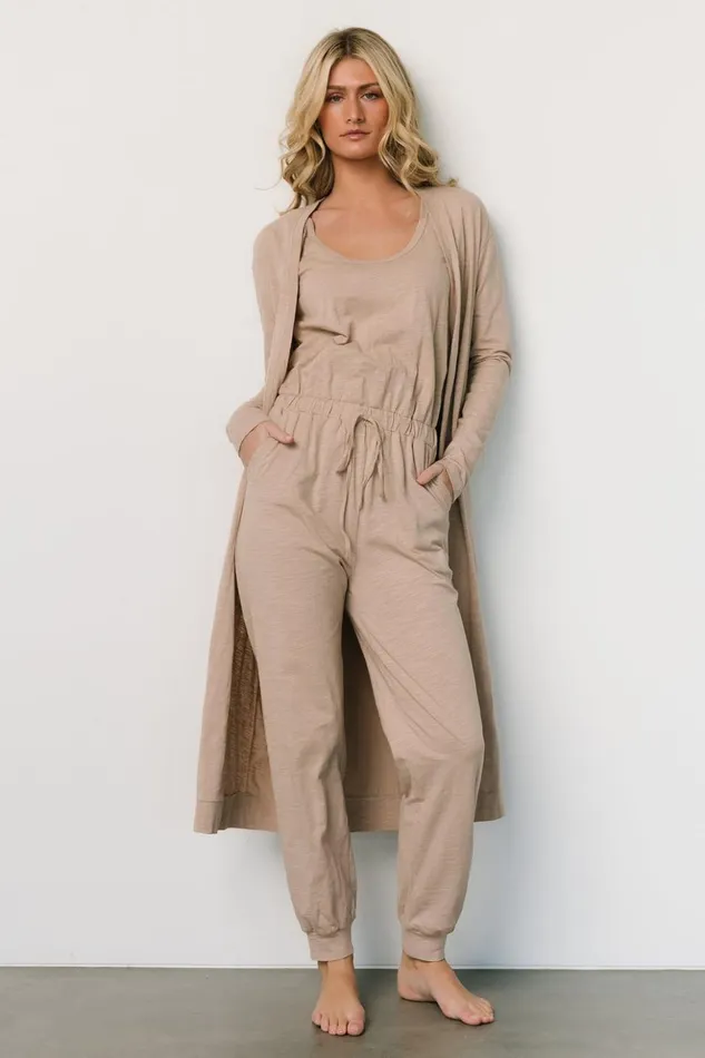 Baltic Born Jumpsuits and Rompers Janae Jumpsuit Cardigan Set Oatmeal 8211 Women