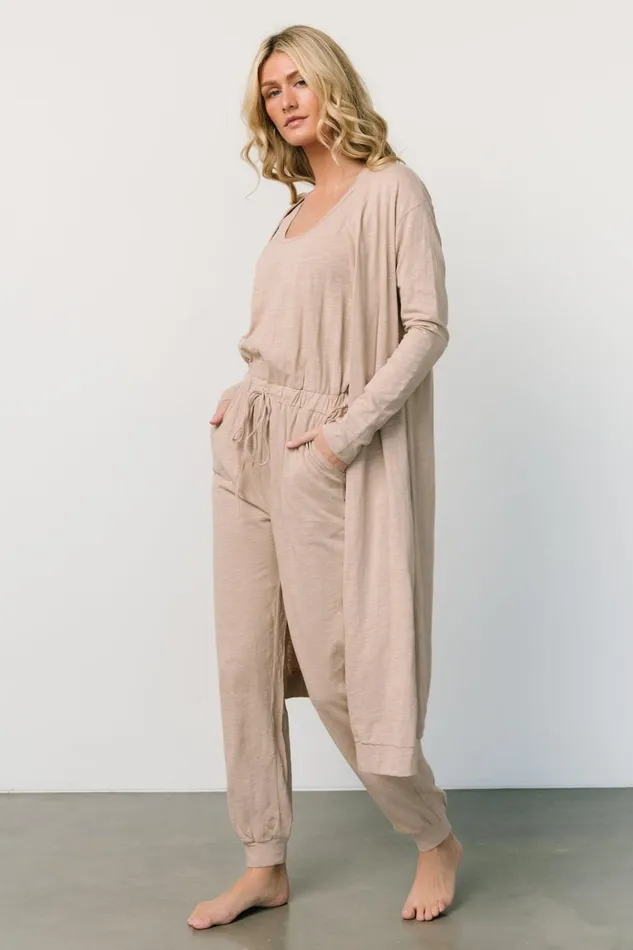 Baltic Born Jumpsuits and Rompers Janae Jumpsuit Cardigan Set Oatmeal 8211 Women