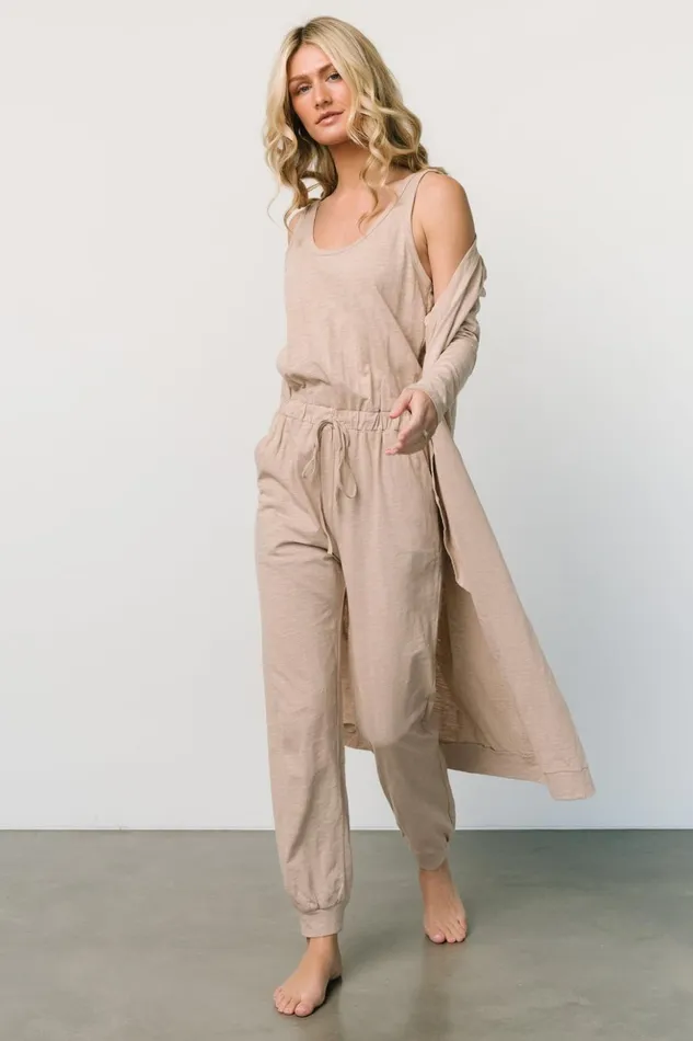 Baltic Born Jumpsuits and Rompers Janae Jumpsuit Cardigan Set Oatmeal 8211 Women