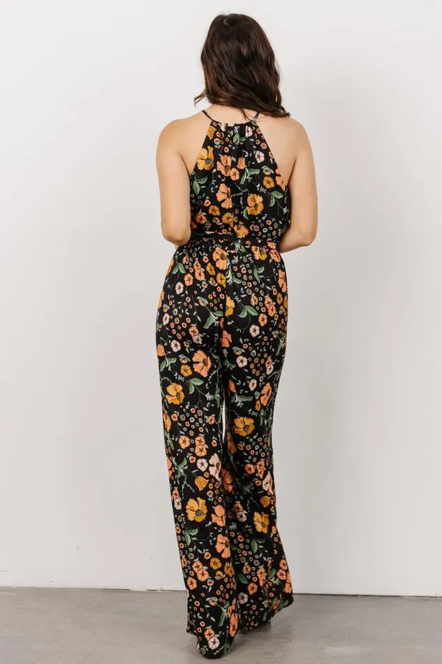 Baltic Born Jumpsuits and Rompers Mallory High Neck Jumpsuit Black Vintage Floral 8211 Women Baltic Born Jumpsuits and Rompers Mallory High Neck Jumpsuit Black Vintage Floral 8211 Women