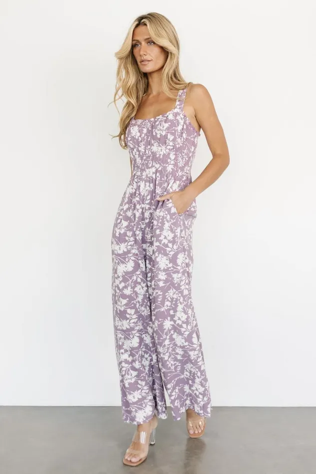 Baltic Born Jumpsuits and Rompers Palisades Tank Jumpsuit Lavender Print 8211 Women Baltic Born Jumpsuits and Rompers Palisades Tank Jumpsuit Lavender Print 8211 Women