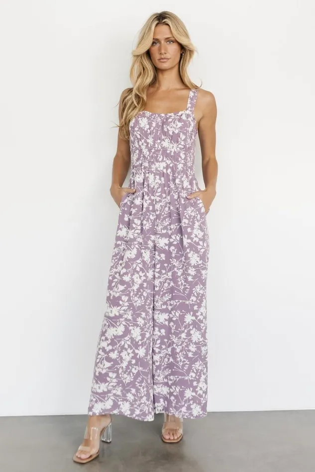 Baltic Born Jumpsuits and Rompers Palisades Tank Jumpsuit Lavender Print 8211 Women Baltic Born Jumpsuits and Rompers Palisades Tank Jumpsuit Lavender Print 8211 Women