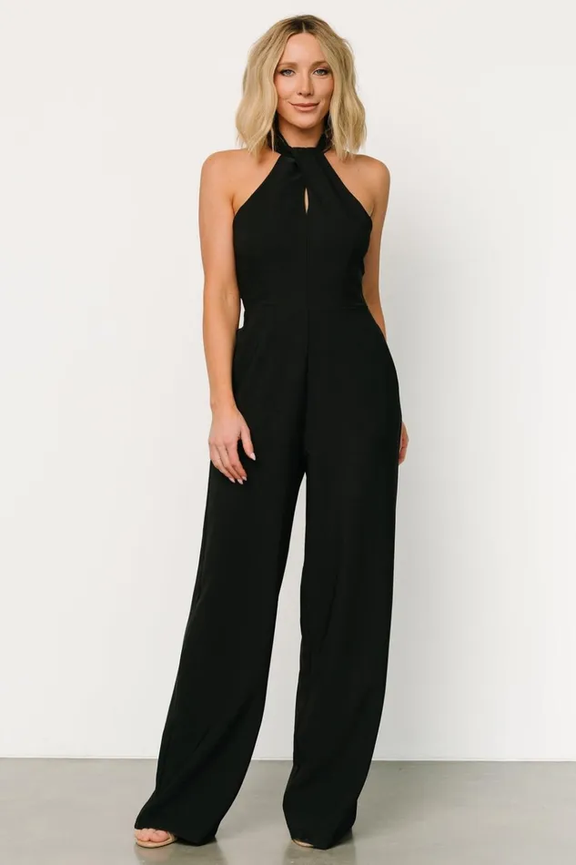 Baltic Born Jumpsuits and Rompers Raya Halter Jumpsuit Black 8211 Women