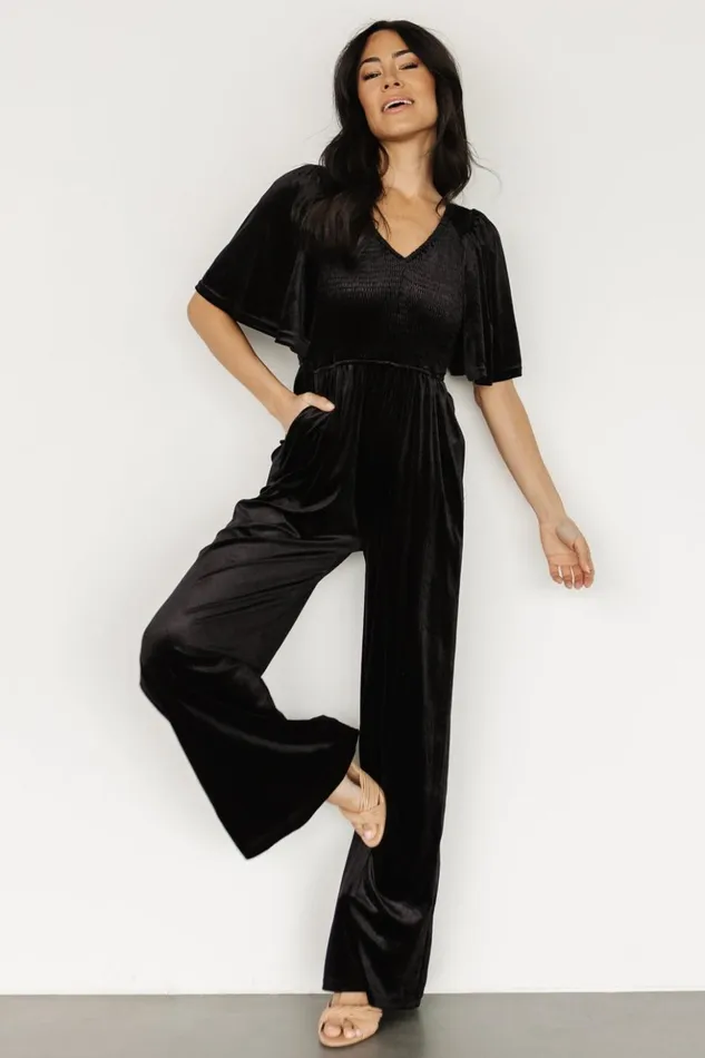 Baltic Born Jumpsuits and Rompers Regent Velvet Jumpsuit Black 8211 Women Baltic Born Jumpsuits and Rompers Regent Velvet Jumpsuit Black 8211 Women