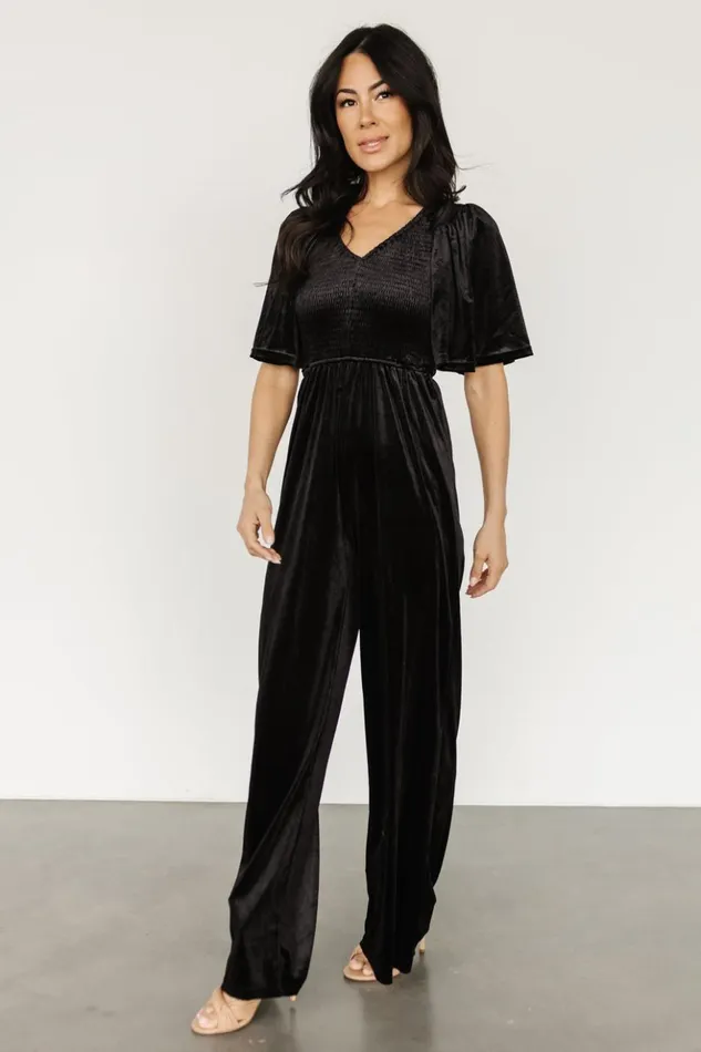Baltic Born Jumpsuits and Rompers Regent Velvet Jumpsuit Black 8211 Women Baltic Born Jumpsuits and Rompers Regent Velvet Jumpsuit Black 8211 Women