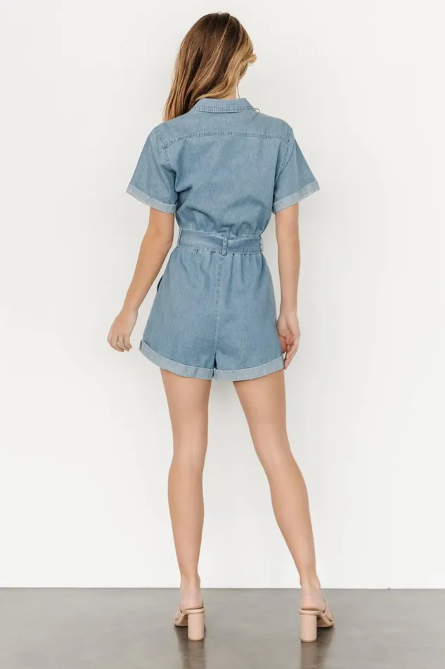 Baltic Born Jumpsuits and Rompers Ronan Button Down Romper Denim 8211 Women Baltic Born Jumpsuits and Rompers Ronan Button Down Romper Denim 8211 Women