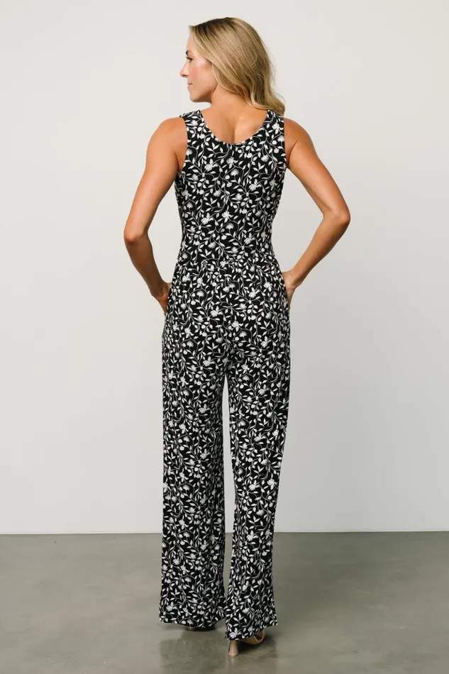 Baltic Born Jumpsuits and Rompers Rudie Sleeveless Jumpsuit Black White Floral 8211 Women Baltic Born Jumpsuits and Rompers Rudie Sleeveless Jumpsuit Black White Floral 8211 Women