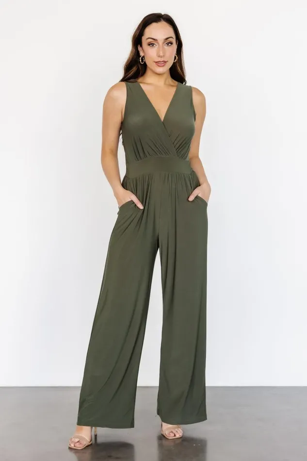 Baltic Born Jumpsuits and Rompers Rudie Sleeveless Jumpsuit Olive 8211 Women Baltic Born Jumpsuits and Rompers Rudie Sleeveless Jumpsuit Olive 8211 Women