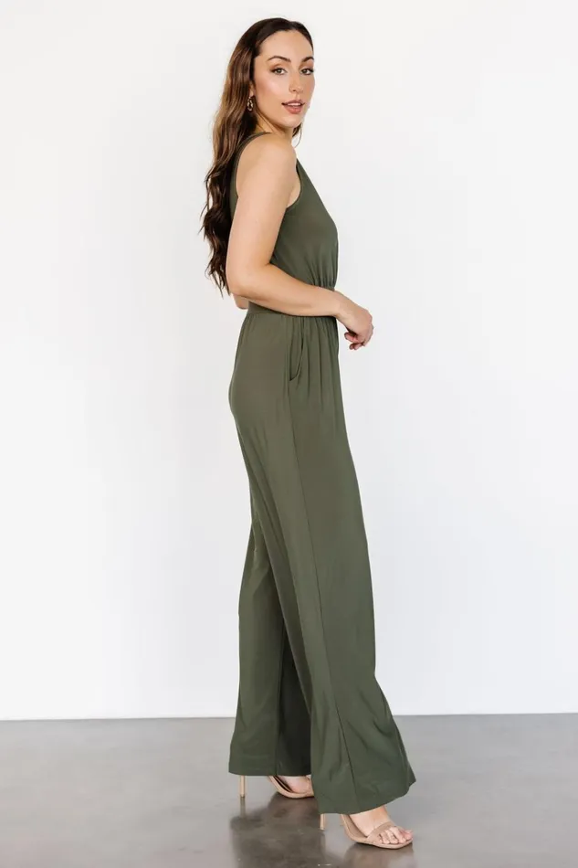 Baltic Born Jumpsuits and Rompers Rudie Sleeveless Jumpsuit Olive 8211 Women Baltic Born Jumpsuits and Rompers Rudie Sleeveless Jumpsuit Olive 8211 Women