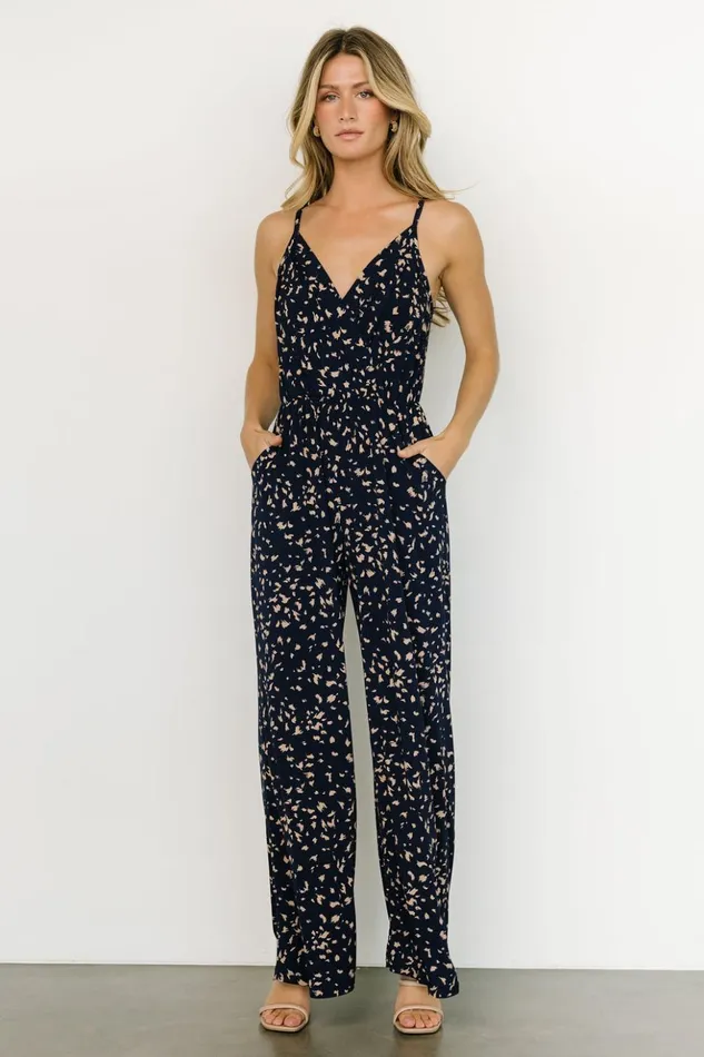 Baltic Born Jumpsuits and Rompers Sade Jumpsuit Navy Print 8211 Women