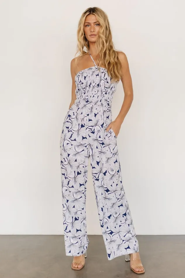 Baltic Born Jumpsuits and Rompers Santa Ana Halter Jumpsuit Navy White 8211 Women Baltic Born Jumpsuits and Rompers Santa Ana Halter Jumpsuit Navy White 8211 Women