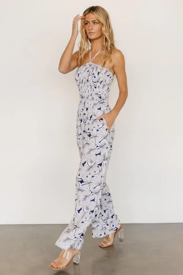 Baltic Born Jumpsuits and Rompers Santa Ana Halter Jumpsuit Navy White 8211 Women Baltic Born Jumpsuits and Rompers Santa Ana Halter Jumpsuit Navy White 8211 Women