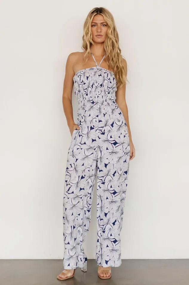 Baltic Born Jumpsuits and Rompers Santa Ana Halter Jumpsuit Navy White 8211 Women Baltic Born Jumpsuits and Rompers Santa Ana Halter Jumpsuit Navy White 8211 Women