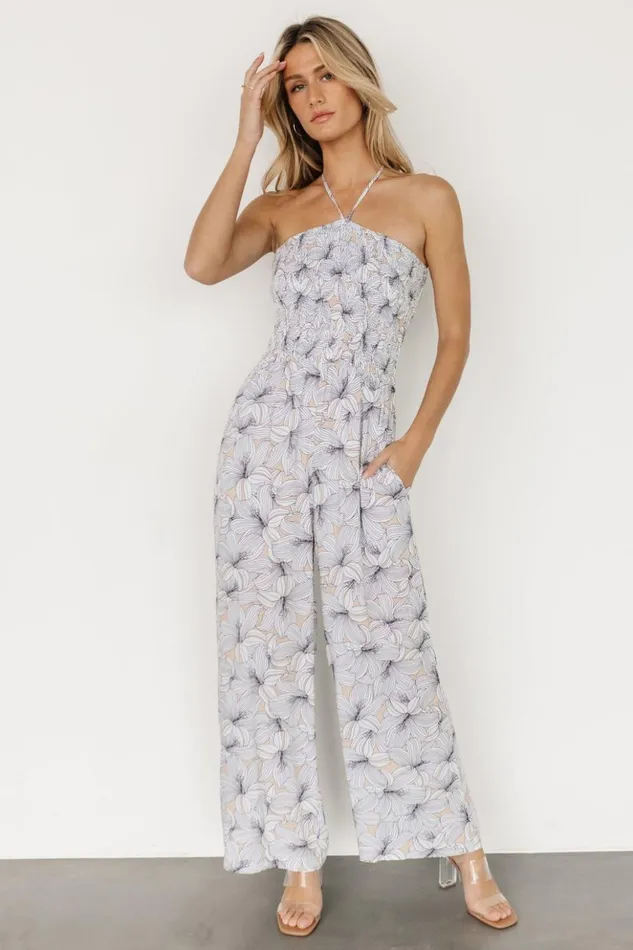 Baltic Born Jumpsuits and Rompers Santa Ana Halter Jumpsuit Taupe White 8211 Women Baltic Born Jumpsuits and Rompers Santa Ana Halter Jumpsuit Taupe White 8211 Women