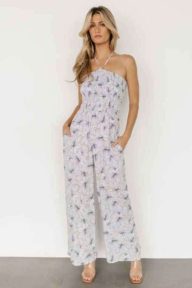 Baltic Born Jumpsuits and Rompers Santa Ana Halter Jumpsuit Taupe White 8211 Women Baltic Born Jumpsuits and Rompers Santa Ana Halter Jumpsuit Taupe White 8211 Women