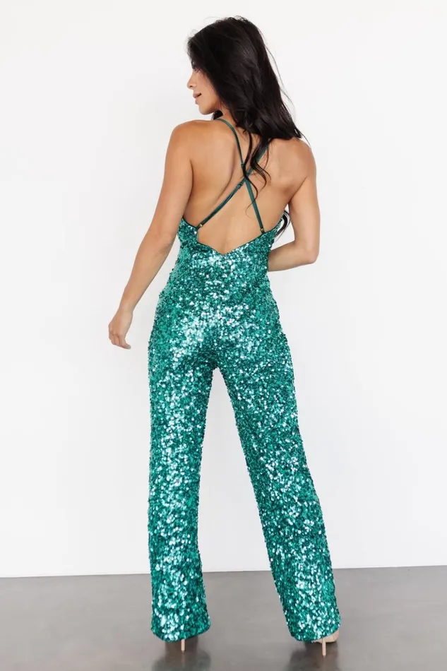 Baltic Born Jumpsuits and Rompers Sparkler Sequin Jumpsuit Dark Teal 8211 Women Baltic Born Jumpsuits and Rompers Sparkler Sequin Jumpsuit Dark Teal 8211 Women