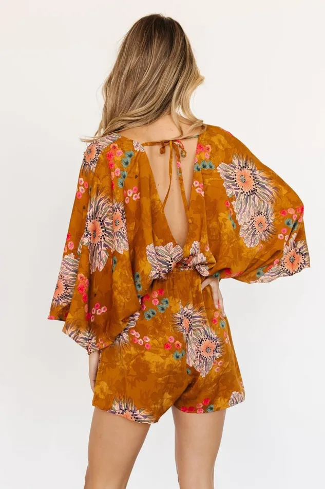 Baltic Born Jumpsuits and Rompers Tyler Kimono Romper Camel Multi 8211 Women Baltic Born Jumpsuits and Rompers Tyler Kimono Romper Camel Multi 8211 Women