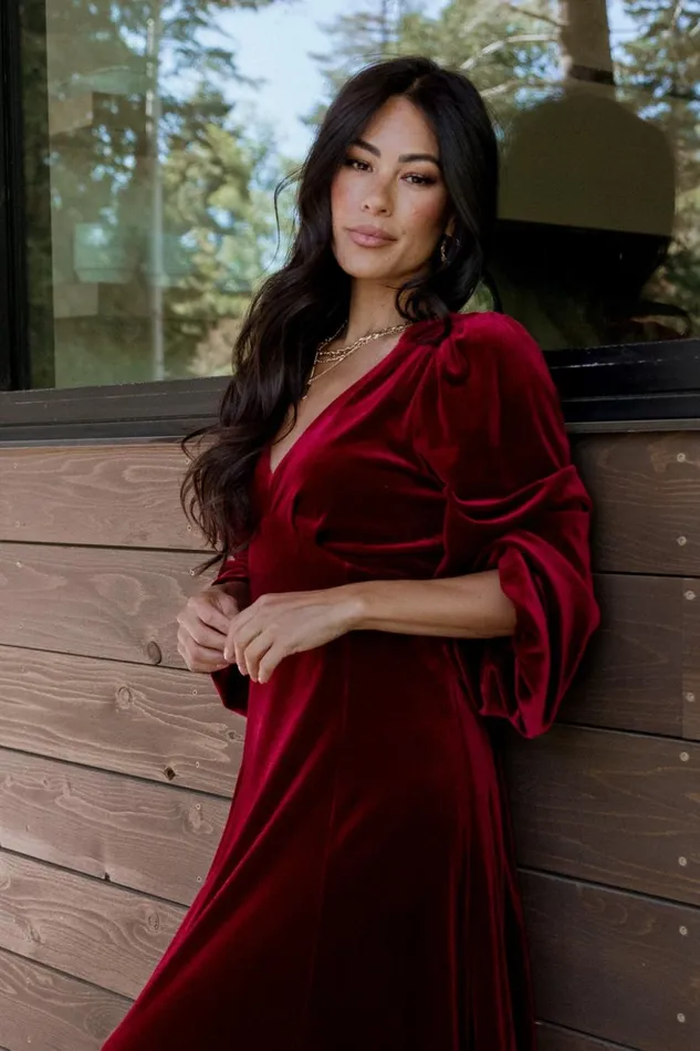 Baltic Born Maxi Dresses Adelita Velvet Maxi Dress Merlot 8211 Women Baltic Born Maxi Dresses Adelita Velvet Maxi Dress Merlot 8211 Women