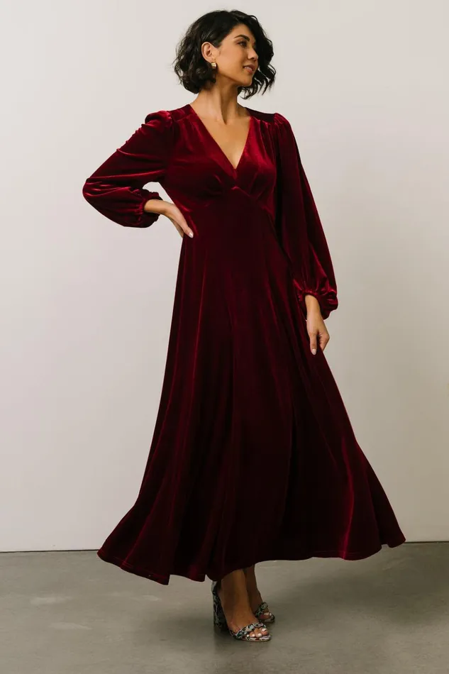 Baltic Born Maxi Dresses Adelita Velvet Maxi Dress Merlot 8211 Women Baltic Born Maxi Dresses Adelita Velvet Maxi Dress Merlot 8211 Women