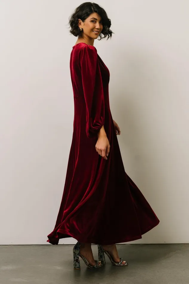Baltic Born Maxi Dresses Adelita Velvet Maxi Dress Merlot 8211 Women Baltic Born Maxi Dresses Adelita Velvet Maxi Dress Merlot 8211 Women