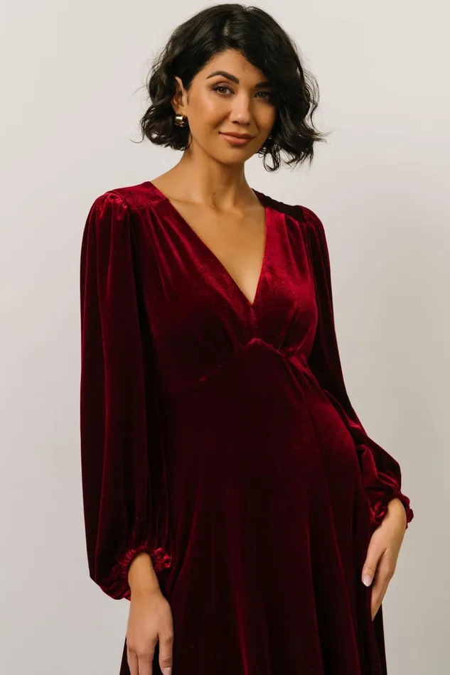 Baltic Born Maxi Dresses Adelita Velvet Maxi Dress Merlot 8211 Women Baltic Born Maxi Dresses Adelita Velvet Maxi Dress Merlot 8211 Women