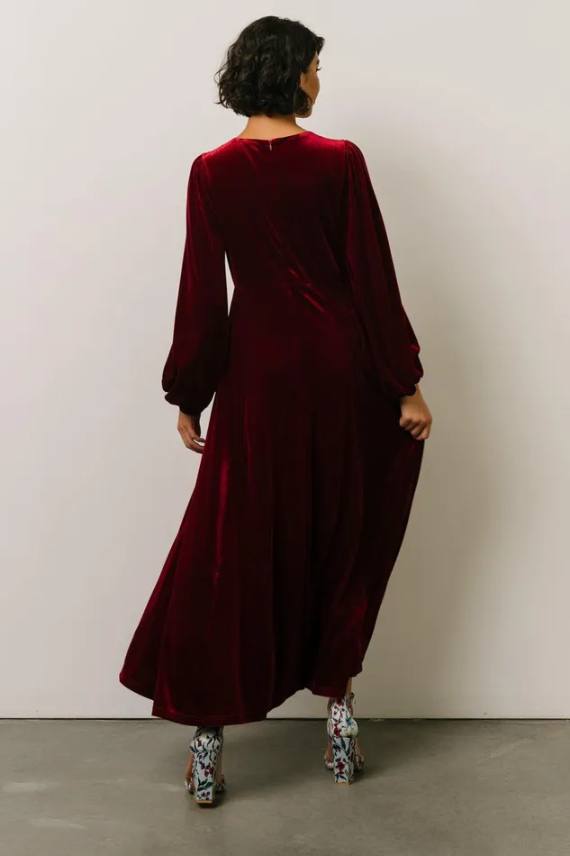 Baltic Born Maxi Dresses Adelita Velvet Maxi Dress Merlot 8211 Women Baltic Born Maxi Dresses Adelita Velvet Maxi Dress Merlot 8211 Women