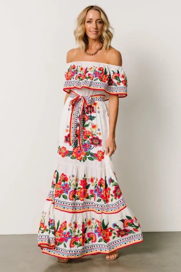 Baltic Born Maxi Dresses Alejandra Maxi Dress Ivory Multi Floral 8211 Women