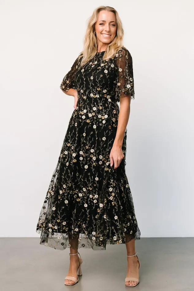 Baltic Born Maxi Dresses Arabella Embroidered Tulle Maxi Dress Gold Black 8211 Women Baltic Born Maxi Dresses Arabella Embroidered Tulle Maxi Dress Gold Black 8211 Women