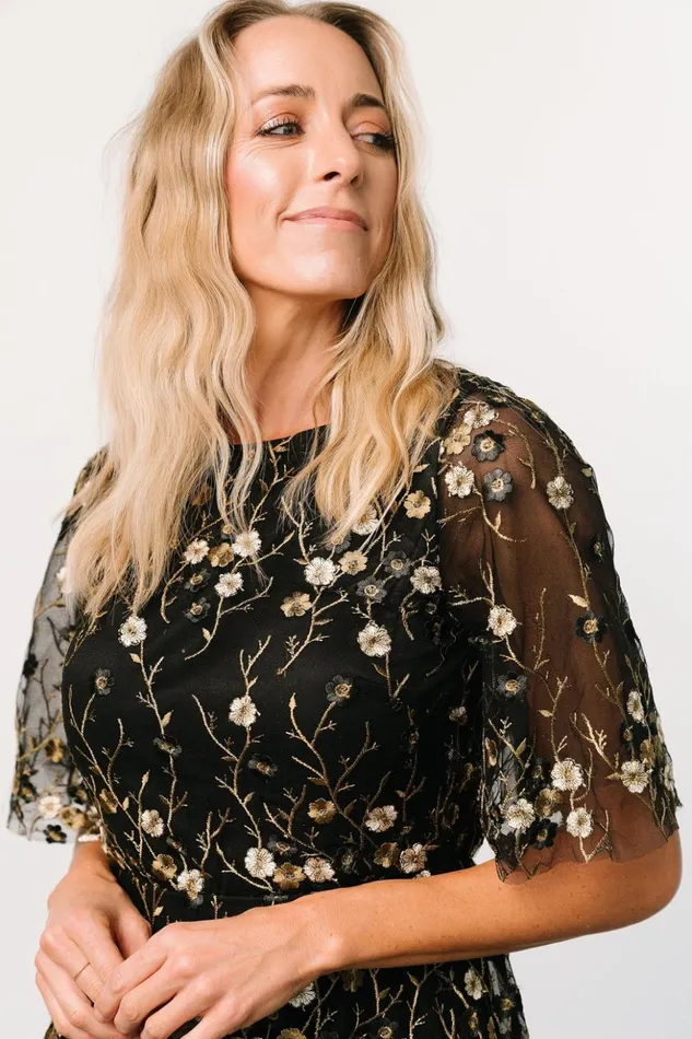 Baltic Born Maxi Dresses Arabella Embroidered Tulle Maxi Dress Gold Black 8211 Women Baltic Born Maxi Dresses Arabella Embroidered Tulle Maxi Dress Gold Black 8211 Women