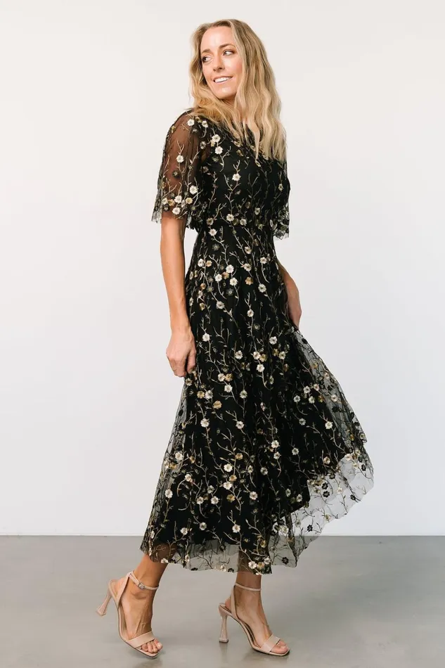 Baltic Born Maxi Dresses Arabella Embroidered Tulle Maxi Dress Gold Black 8211 Women Baltic Born Maxi Dresses Arabella Embroidered Tulle Maxi Dress Gold Black 8211 Women