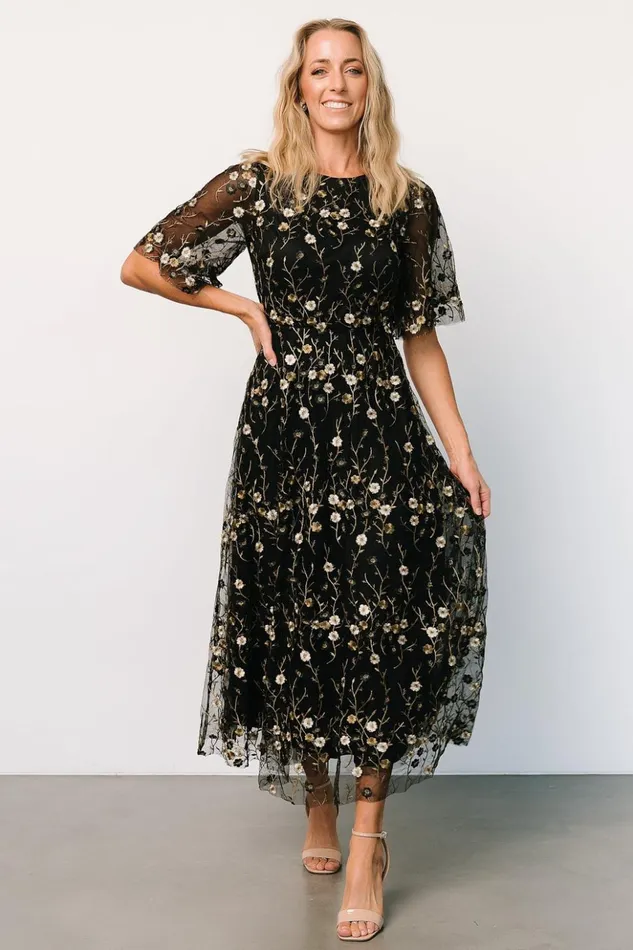 Baltic Born Maxi Dresses Arabella Embroidered Tulle Maxi Dress Gold Black 8211 Women Baltic Born Maxi Dresses Arabella Embroidered Tulle Maxi Dress Gold Black 8211 Women