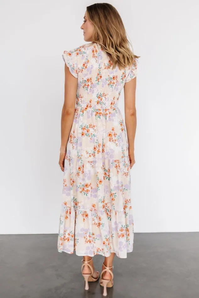 Baltic Born Maxi Dresses Arla Smocked Maxi Dress Cream Floral 8211 Women Baltic Born Maxi Dresses Arla Smocked Maxi Dress Cream Floral 8211 Women