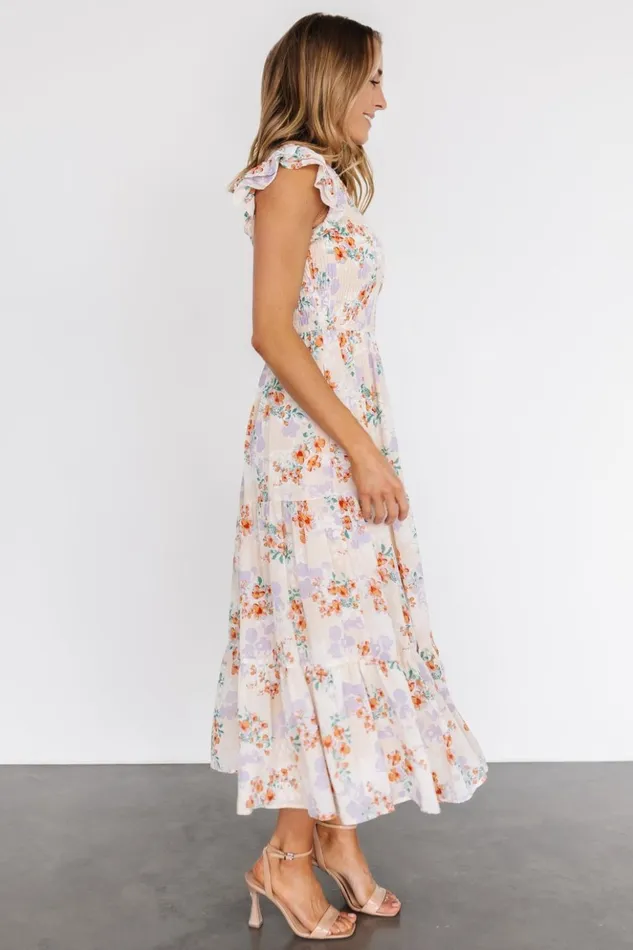 Baltic Born Maxi Dresses Arla Smocked Maxi Dress Cream Floral 8211 Women Baltic Born Maxi Dresses Arla Smocked Maxi Dress Cream Floral 8211 Women