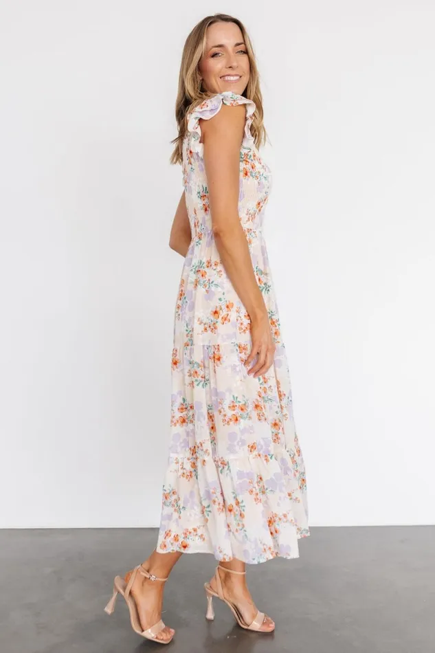 Baltic Born Maxi Dresses Arla Smocked Maxi Dress Cream Floral 8211 Women Baltic Born Maxi Dresses Arla Smocked Maxi Dress Cream Floral 8211 Women