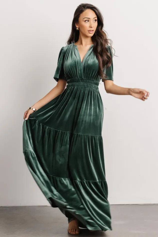 Baltic Born Maxi Dresses Artemis Velvet Maxi Dress Deep Lagoon 8211 Women