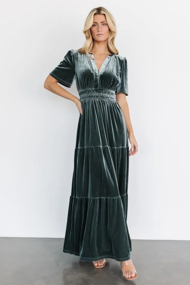Baltic Born Maxi Dresses Artemis Velvet Maxi Dress Eucalyptus 8211 Women
