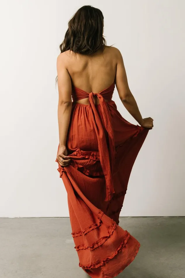 Baltic Born Maxi Dresses Augusta Halter Neck Maxi Dress Terracotta 8211 Women Baltic Born Maxi Dresses Augusta Halter Neck Maxi Dress Terracotta 8211 Women