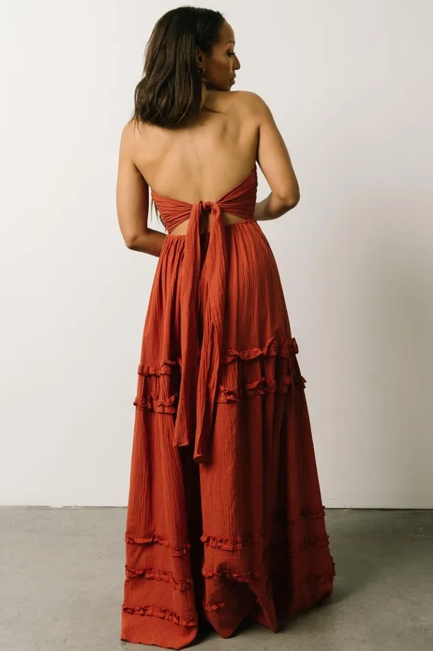 Baltic Born Maxi Dresses Augusta Halter Neck Maxi Dress Terracotta 8211 Women Baltic Born Maxi Dresses Augusta Halter Neck Maxi Dress Terracotta 8211 Women
