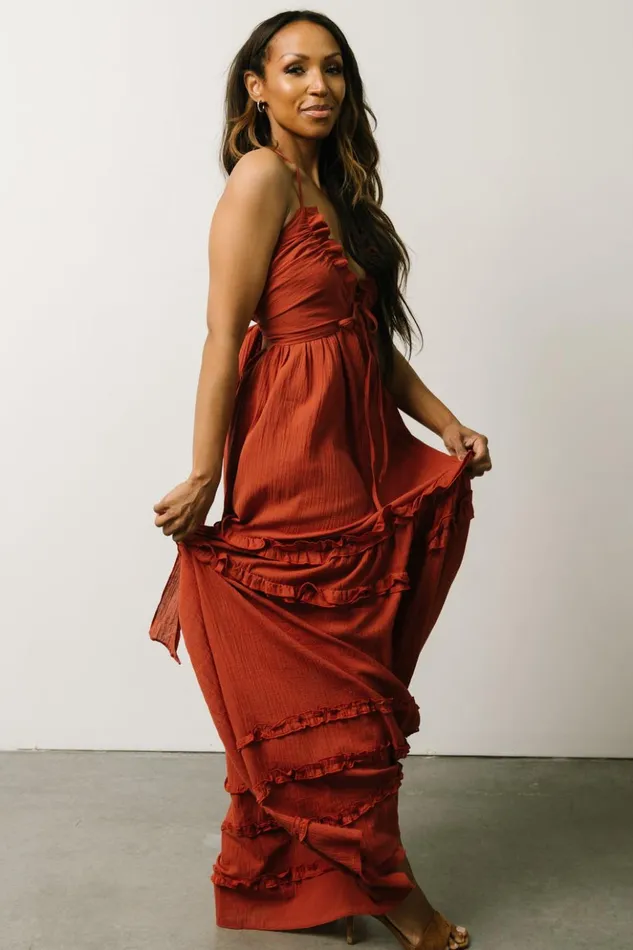 Baltic Born Maxi Dresses Augusta Halter Neck Maxi Dress Terracotta 8211 Women Baltic Born Maxi Dresses Augusta Halter Neck Maxi Dress Terracotta 8211 Women
